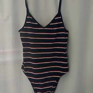 Striped body suit